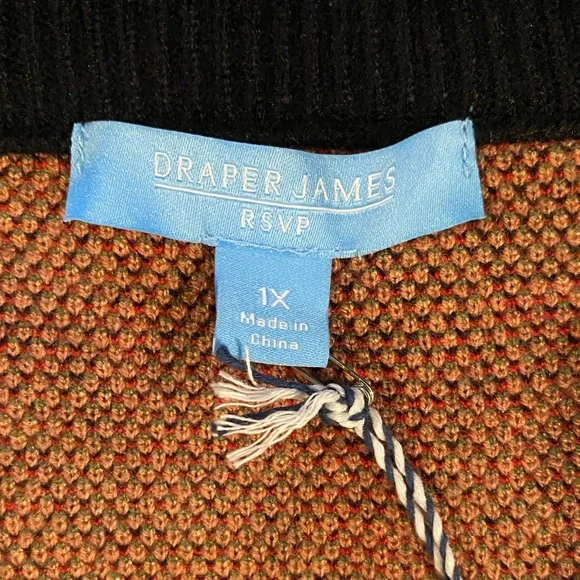 Draper James RSVP Women’s Cardigan Sweater 1X Black Floral Print NWT Plus Size - Picture 6 of 10